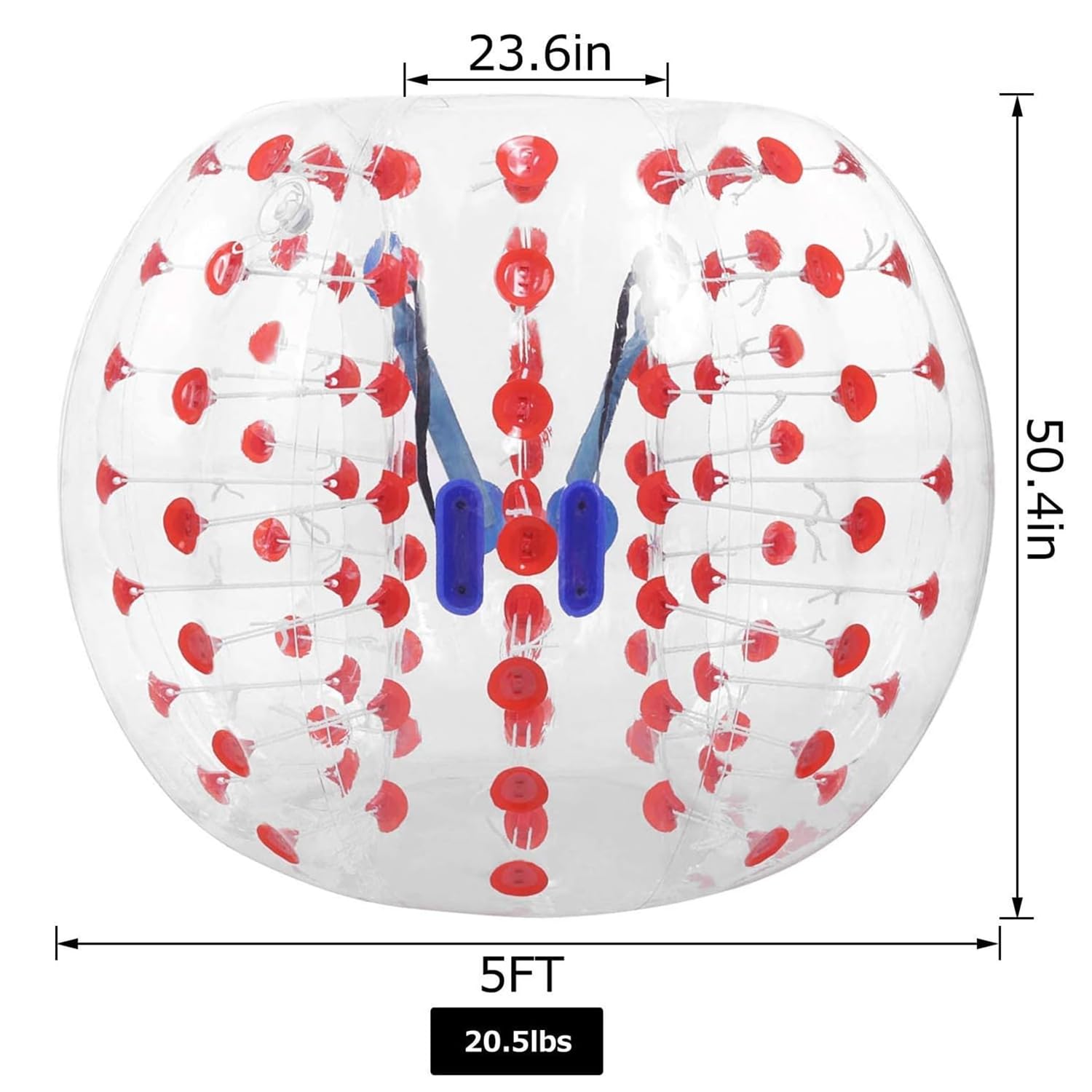 Aceshin Inflatable Bumper Ball 1.5M/5FT Diameter Bubble Soccer Ball, Inflatable Body Zorb Balls for Adults or Children (Red Dot)