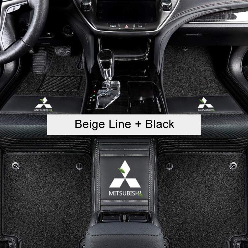 LCHENX-Tailored Carpet Car Mats for Mitsubishi Outland/Pajero/Grandis - 3 Piece Set with 5 Clips