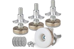 ANWENK Heavy Duty Furniture Leveling Feet Adjustable Furniture Leg Levelers for Tables Chairs Cabinets Sofa Raiser, Support 1320LBs, T- Nut Kit 3/8”-16 Thread, Large Base,w/ 4 Felt Pads,12 Screws (4 Pack)