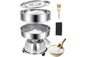 Automatic Electric Vibrating Sifter Machine, Sieve Shaker With 2 Screens (10 & 60 Mesh), for Flour, Rice, Mung Bean, Powder