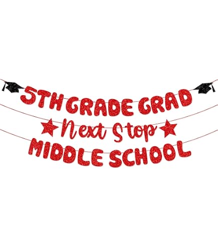 Middle School Celebration Banner 5th Grade Graduation Yard Sign Goodbye ...