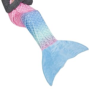 Mermaid Tail Blanket for Kids Teens Adults,Plush Soft Flannel Fleece All Seasons Sleeping Blanket,Rainbow Ombre Fish Scale Design Snuggle Blanket,Best Gifts for Girls,Women,25”×60”