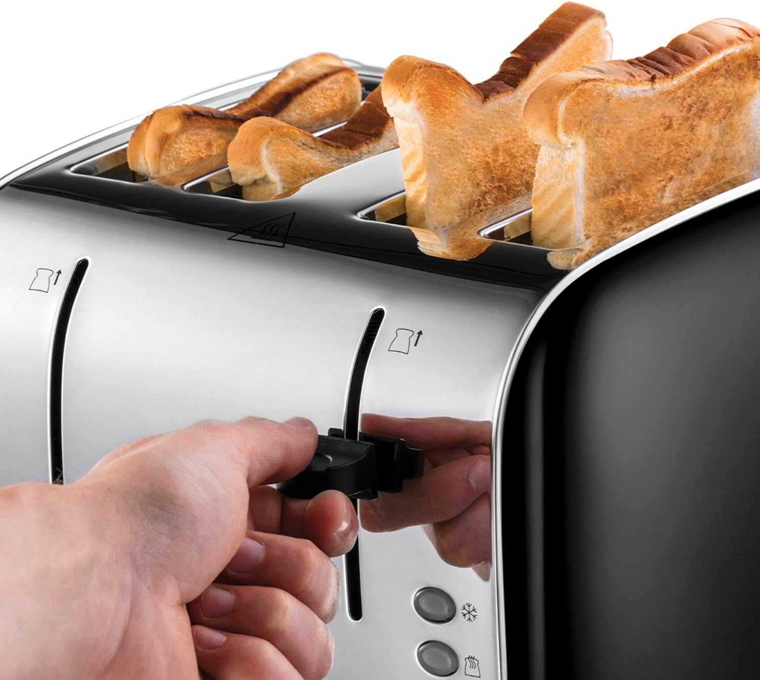 Russell Hobbs Stainless Steel 4 Slice Toaster, Black - Image 5