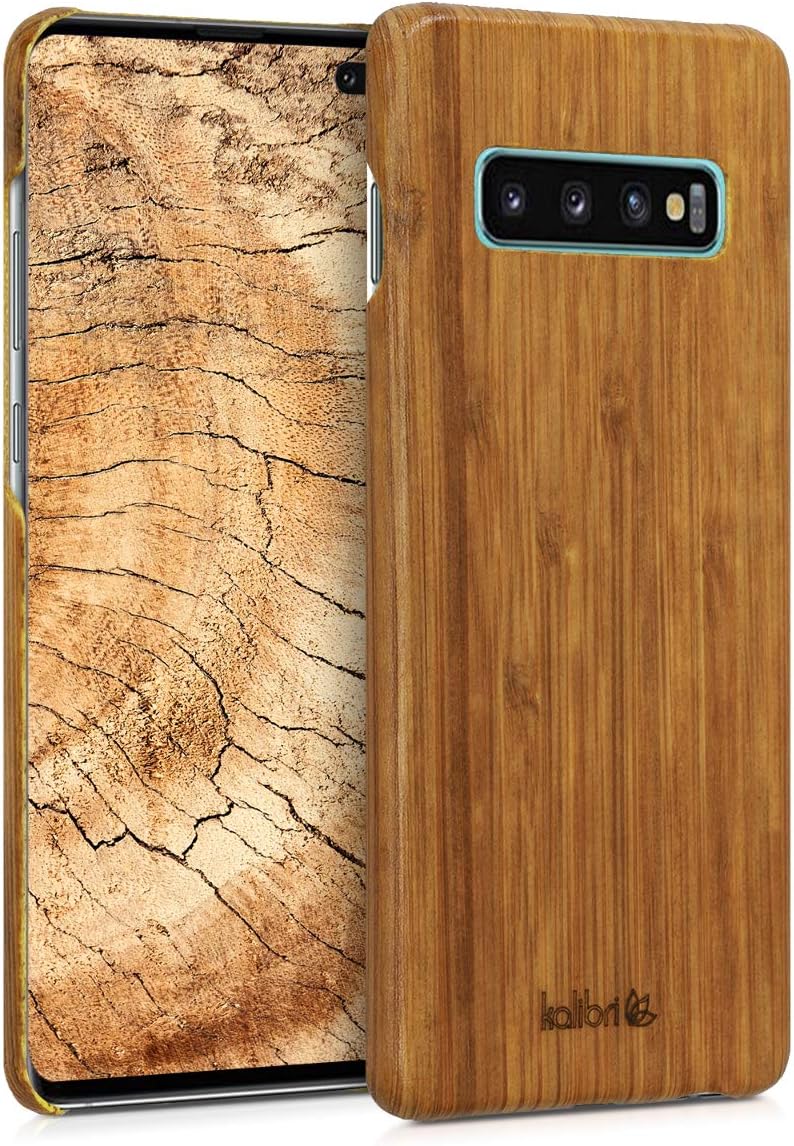 kalibri Wood Case Compatible with Samsung Galaxy S10 Plus - Ultra Slim Natural Hard Wooden Protective Cover