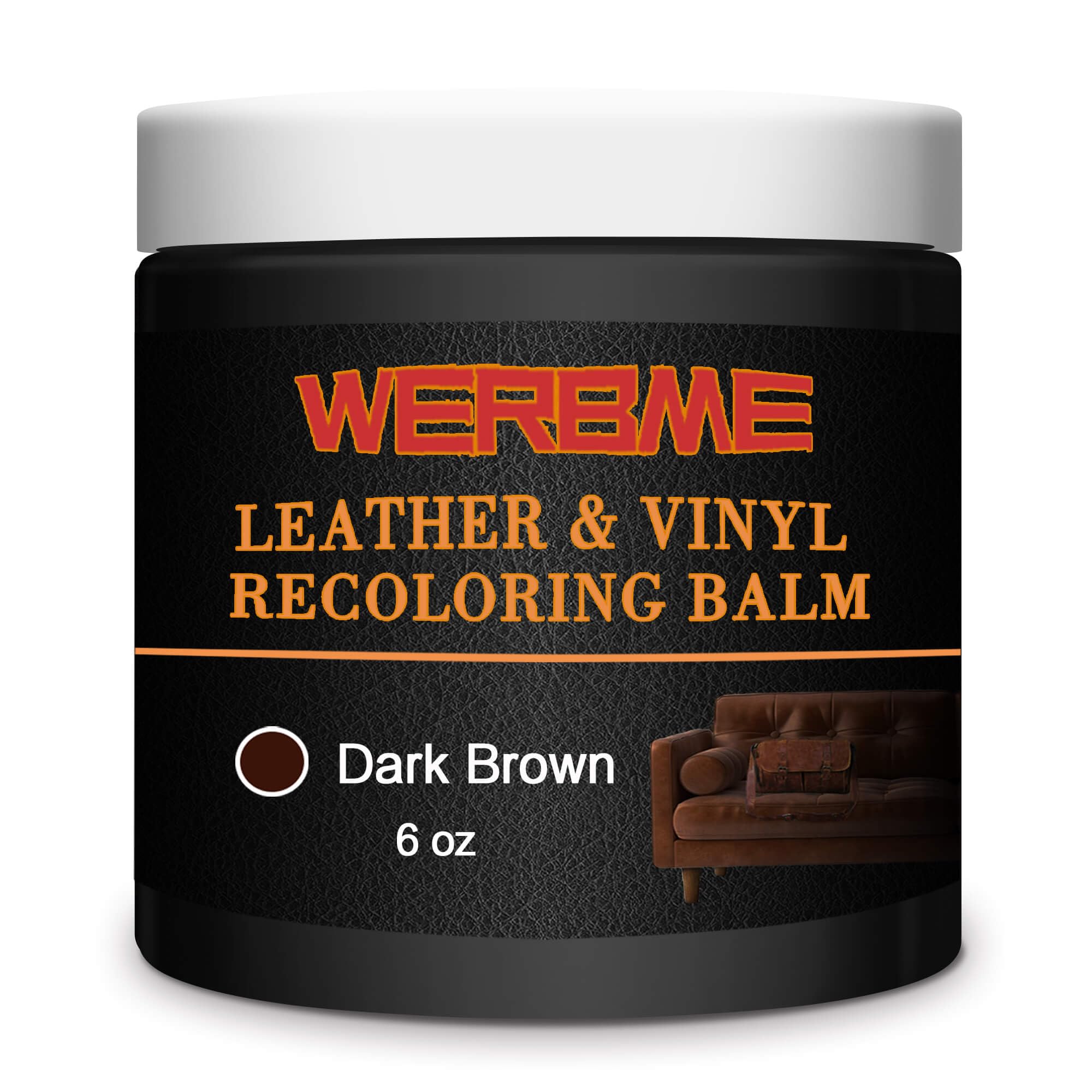 Photo 1 of WERBME Leather Recoloring Balm & Color Restorer - Multipurpose Dye & Paint for Faded Leather Couches, Car Seats, Shoes | Fix Scratches on Clothing, Furniture & Accessories(Dark Brown)