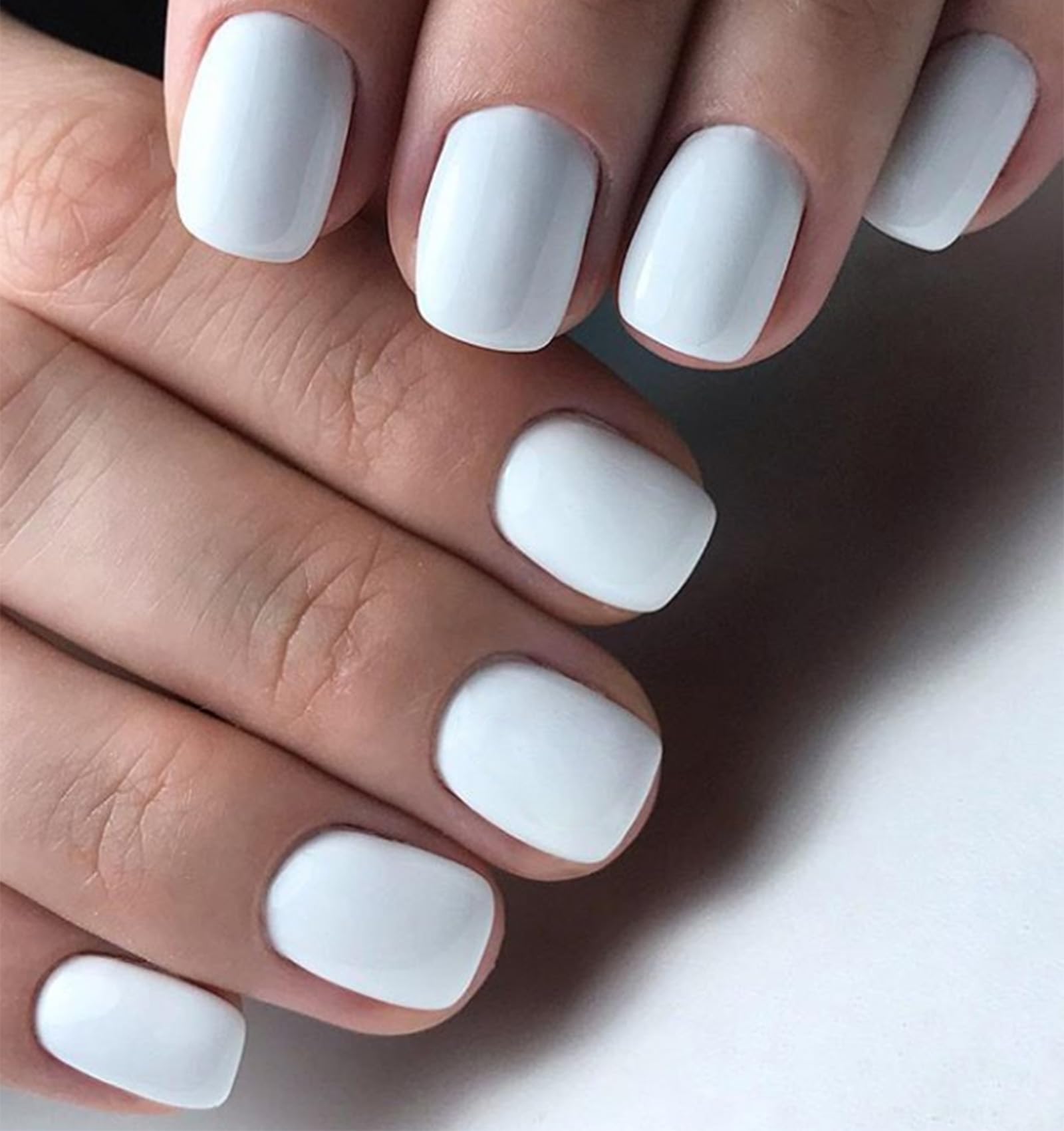 LoveOurHome Square Press-On Nails, 360pcs, Short, White, ABS, Full Cover, Glossy, False Nails & Glue for Women/Girls - Image 2