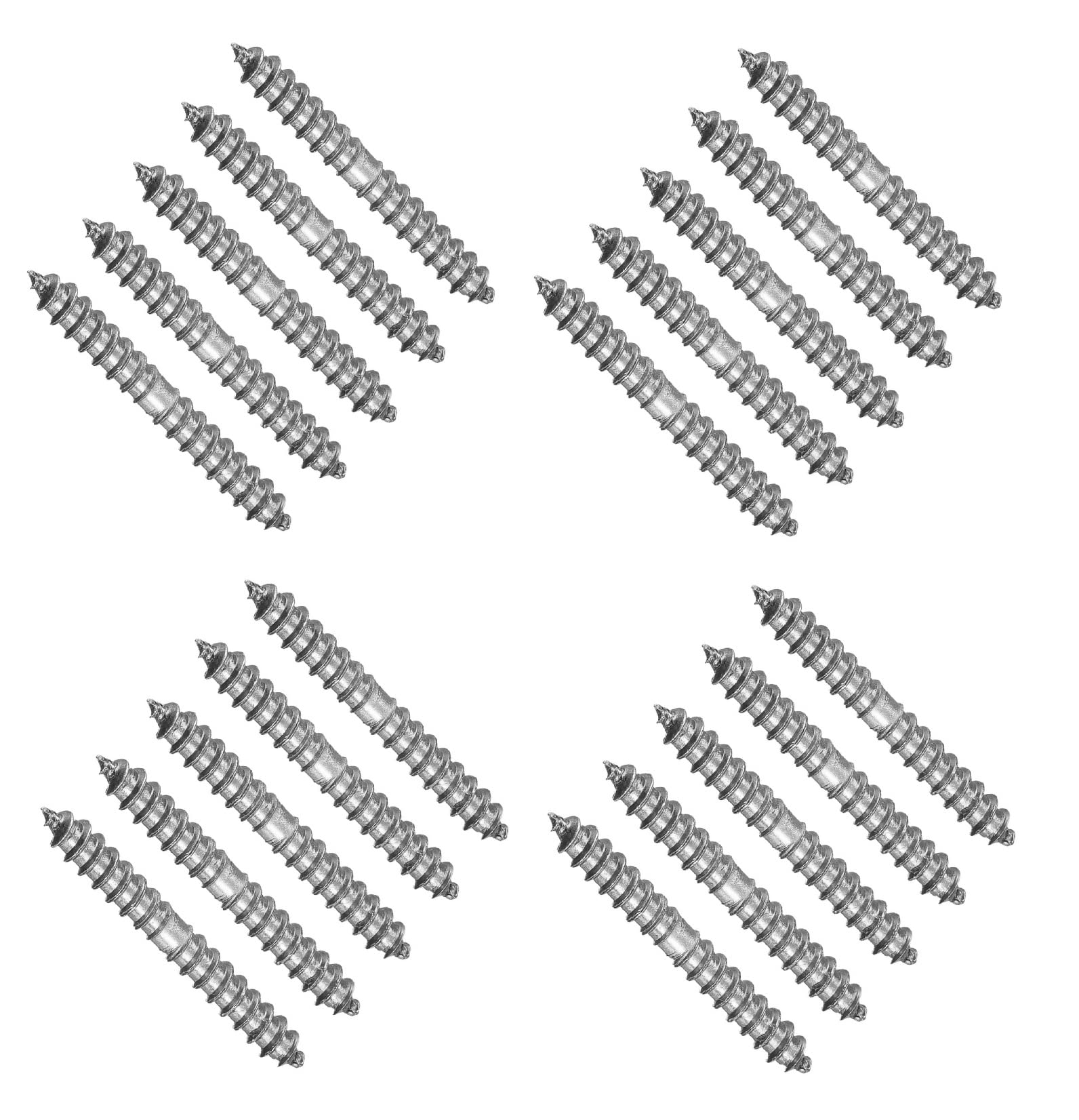 TERF® 4mm X 30mm Wood to Wood Screw Dowels 4mm X 30mm Hanger Double Ended Self-Tapping Thread Dowel Screws For Woodworking Connector Joining Furniture Legs - Pack of 20