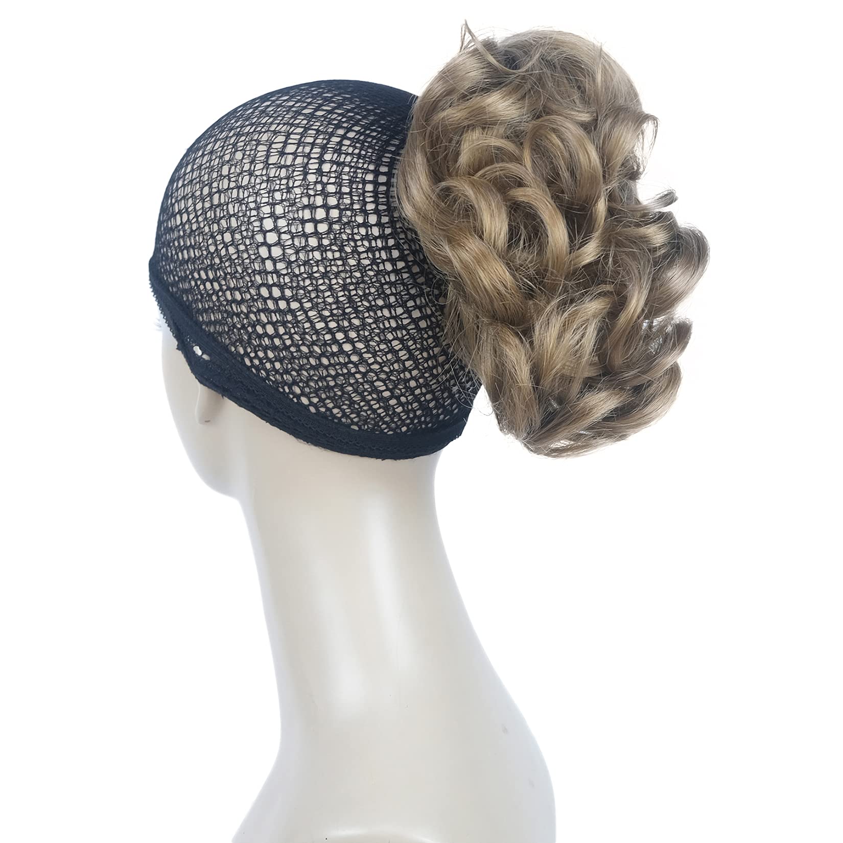 Lydell Short Ponytail Hair Extensions Wavy Curly Synthetic Hairpiece with Jaw Claw (Golden Reddish Brown)