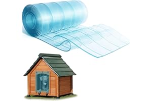 INTRANS Dog Door Replacement Flaps, Doghouse or Kennel Door Flap, Pet Products and Supplies，Safe Plastic Vinyl Strip for DIY Doghouse or Cat Door (7.9 in x 4.9 ft)