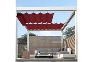 FLORALEAF 4'×12' Pergola Shade Cover Waterproof Retractable Pergola Replacement Canopy Slide Shade Sail with Cable Hardware for Outdoor Patio Porch Garage Deck Backyard Awning