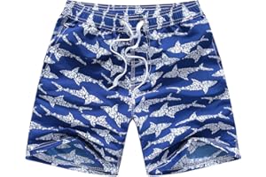 TECHCITY Boys Swim Trunks, Quick Dry Beach Swim Shorts Little Boys Bathing Suit Swimsuit with Mesh Lining, 3-14 Years