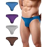 Avidlove Mens Bikini Underwear Low Rise Briefs Microfiber Underpants 4 Pack