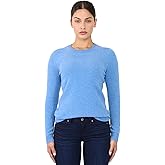 JENNIE LIU Womens 3-ply Cashmere Crewneck Sweater | Winter Cozy Cashmere Sweaters for Women