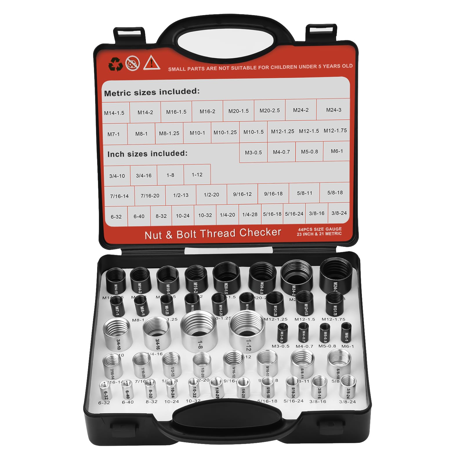Comfylichi Thread Checker, Nut and Bolt Thread Checker, Bolt Size and ...