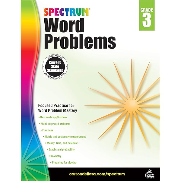 Spectrum 3Rd Grade Math Word Problems Workbook, Fractions, Algebra Prep, Geometry, Multi-Step Word Problems, Money, Time, Classroom Or Homeschool Curriculum: Spectrum: 9781624427299: Amazon.com: Books