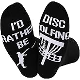 TSOTMO Disc Golf Socks - Funny Golfing Socks: I'd Rather Be Disc Golfing