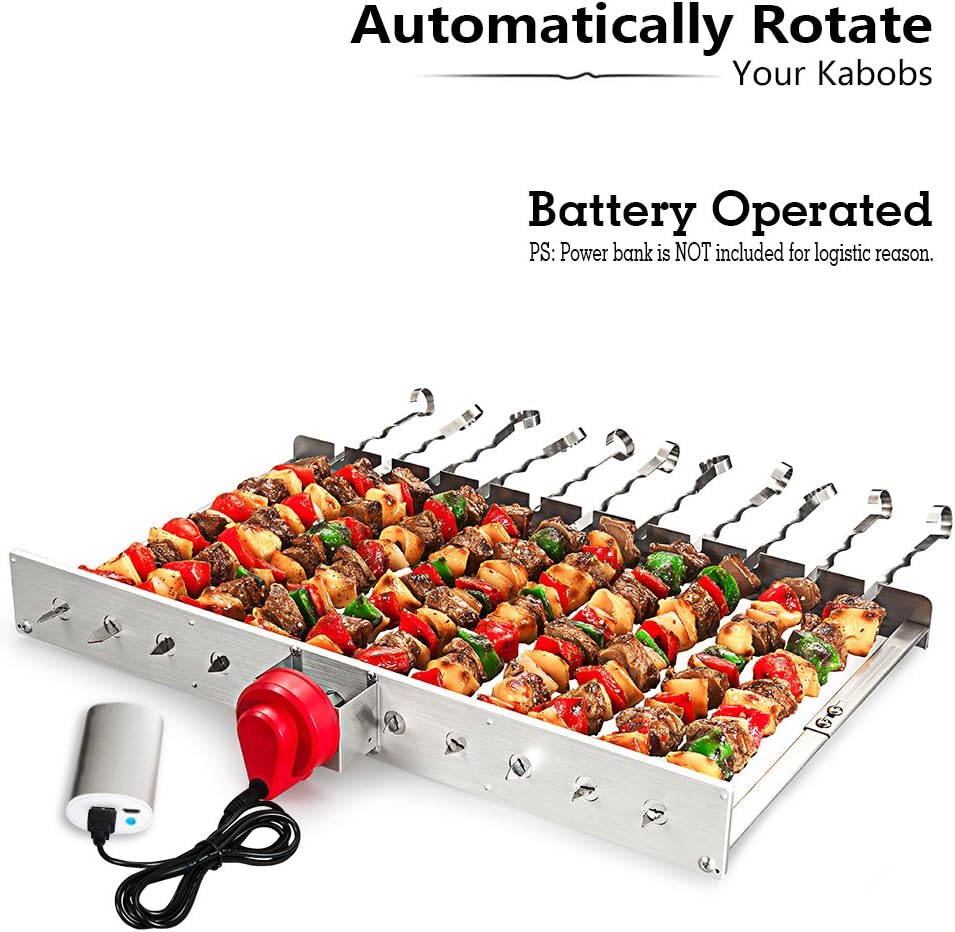 Review HAOONE Portable Battery Operated Automatic BBQ Grill Rotisserie