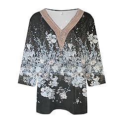 Cheifay Tank Tops Women Black 3/4 Sleeve Shirts for