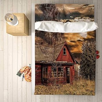 Amazon Com Scenery Decor Practical 4 Piece Bedding Set Scary