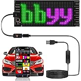 Light Sign for Car, 6.7''x2.7'' Programmable Flexible RGB LED Sign for Rideshare Drivers with Switch Cable, Bluetooth, APP Control