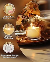 Homemory 12-Pack Flameless LED Tea Lights Candles