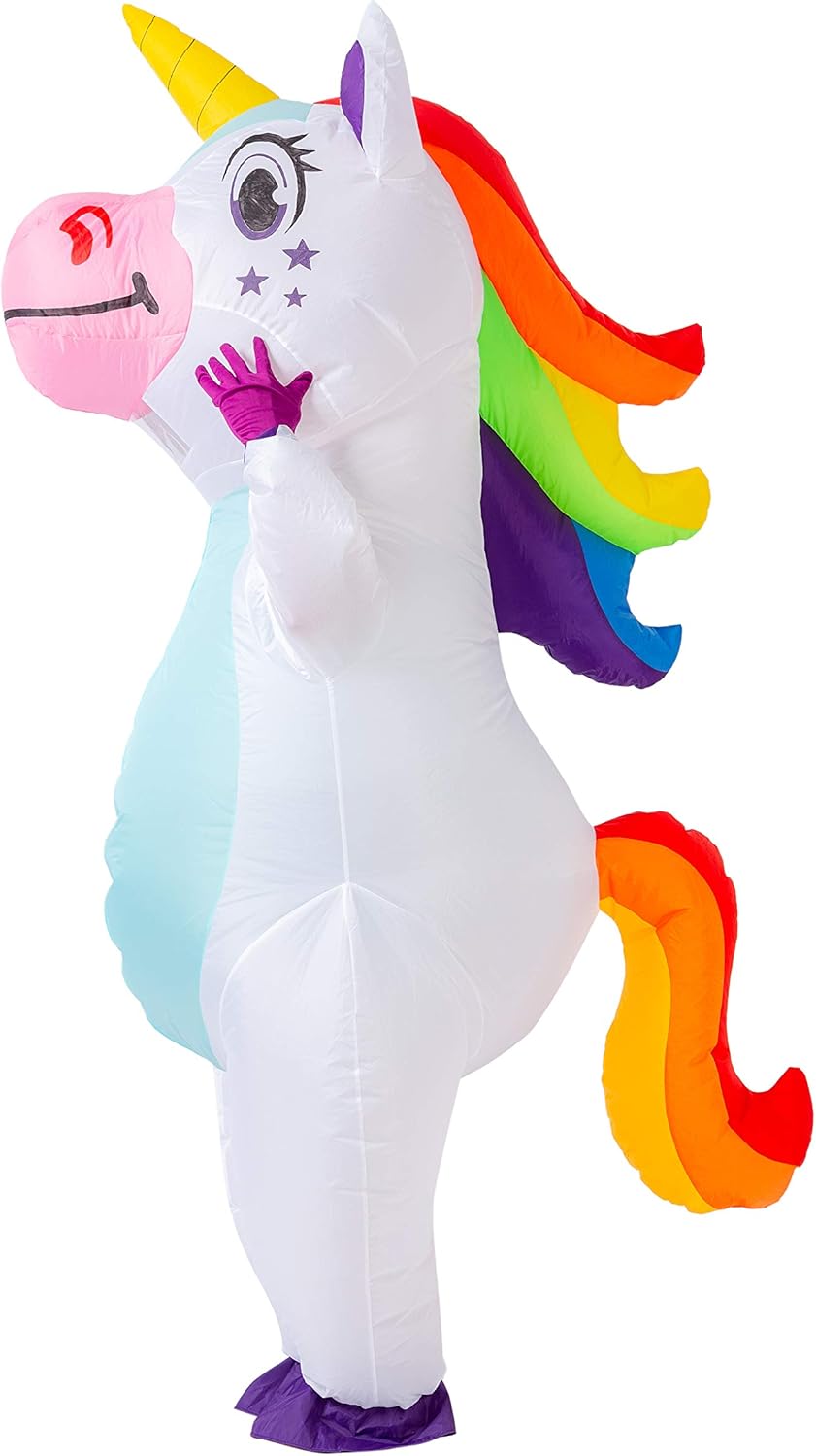 Spooktacular Creations Full Body Unicorn Inflatable Costume Adult (White): Clothing