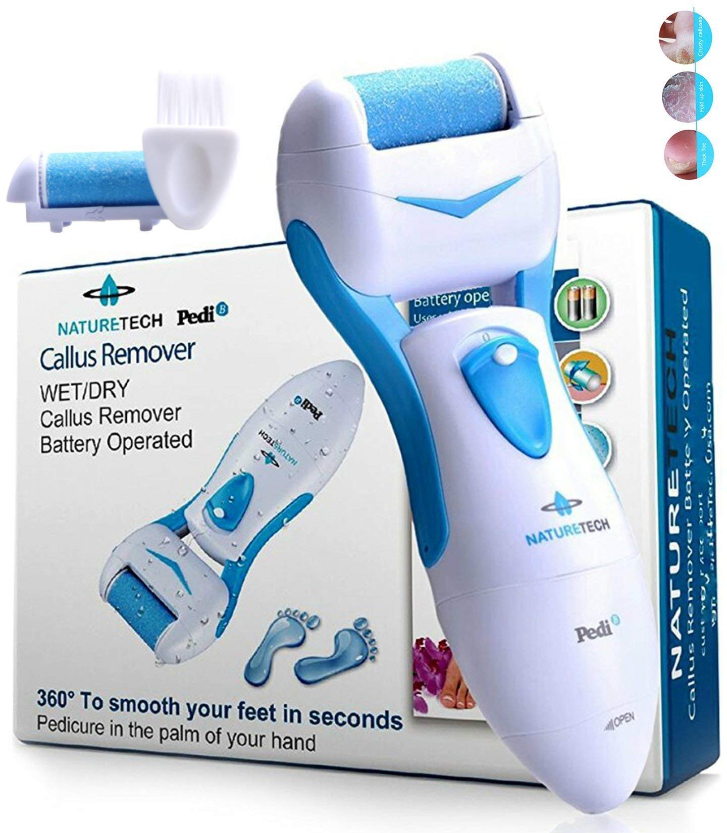 Nature Tech Pedi Electronic Pedicure Foot File Callus Remover and