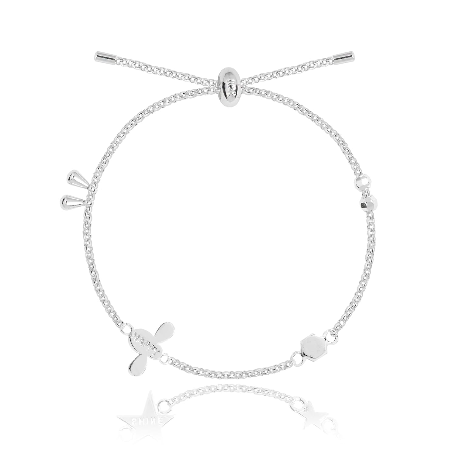 Joma Jewellery Mini Message Happy Bracelet with Gift Bag Amazon.co.uk