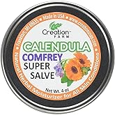 Creation Farm - Super Salve Calendula Herb Balm - 4 Oz Salve Tin - Consuelda Hierbas - Pomada