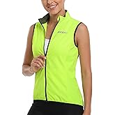 qualidyne Women's Windproof Cycling Vest – Lightweight Full Zip Sleeveless Biking Jacket with Pocket for Cycling, Running