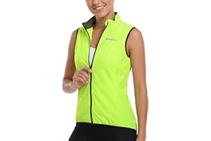 qualidyne Women's Cycling Vest Full Zip Lightweight Sleeveless Cycling Jacket Windproof Bike Vest with Pockets
