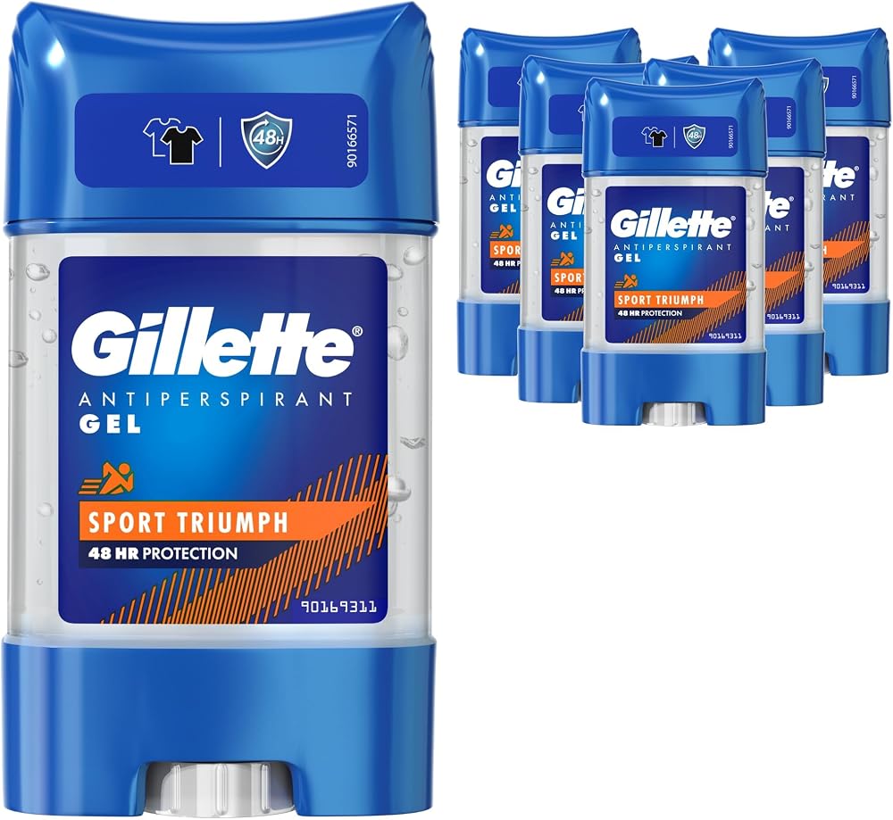 Gillette Clear Gel Sport Triumph Antiperspirant 48-Hour 6 x 70 ml
