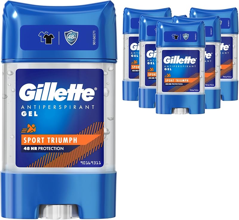 Gillette Clear Gel Sport Triumph Antiperspirant 48-Hour 6 x 70 ml