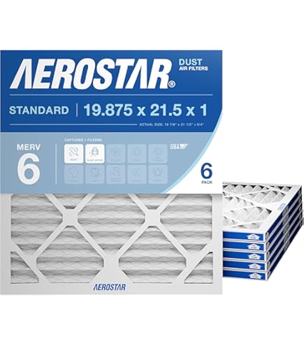 Aerostar 19 7/8x21 1/2x1 MERV 13 Pleated Air Filter, AC Furnace