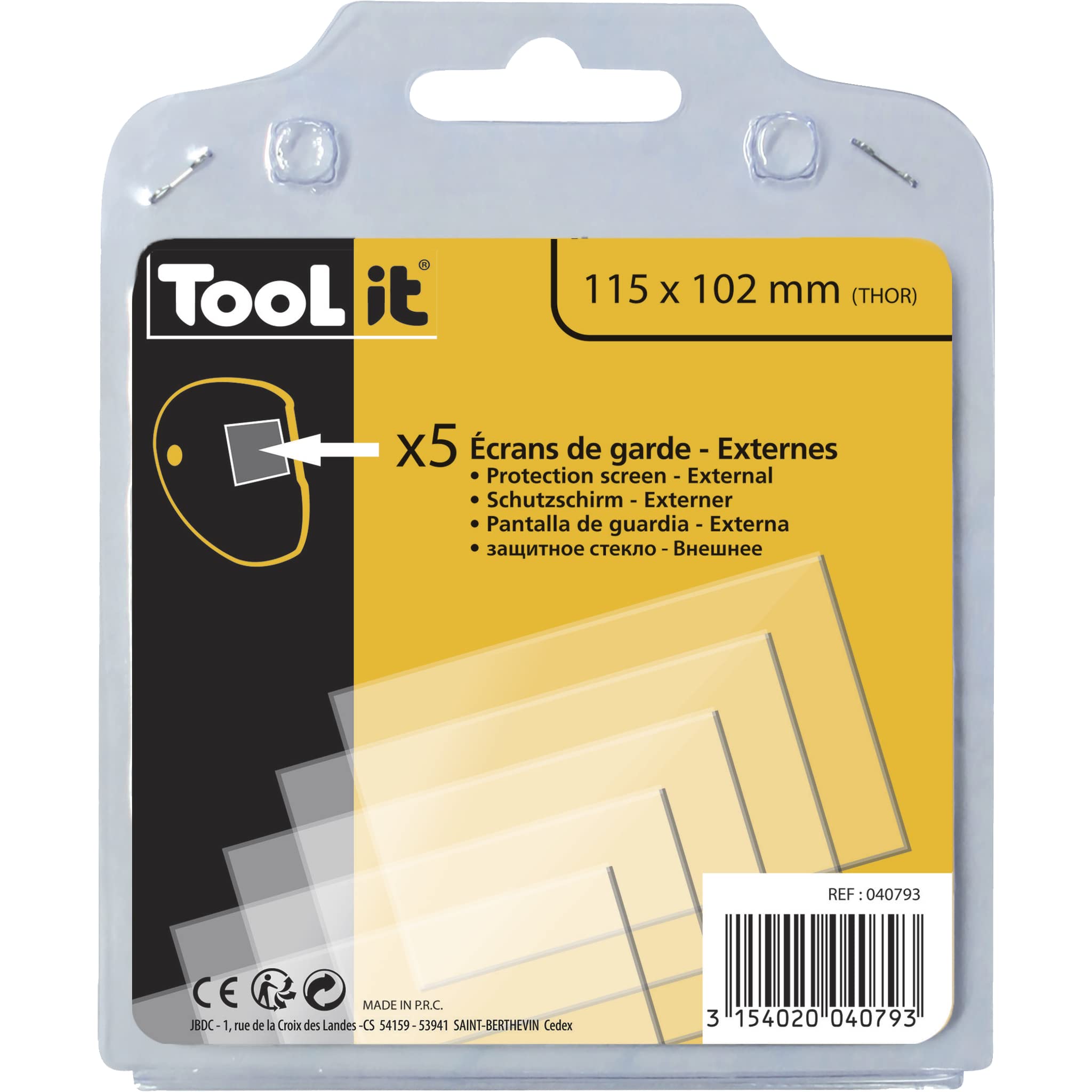 GYS 5 external clear lenses 115 x 102 mm