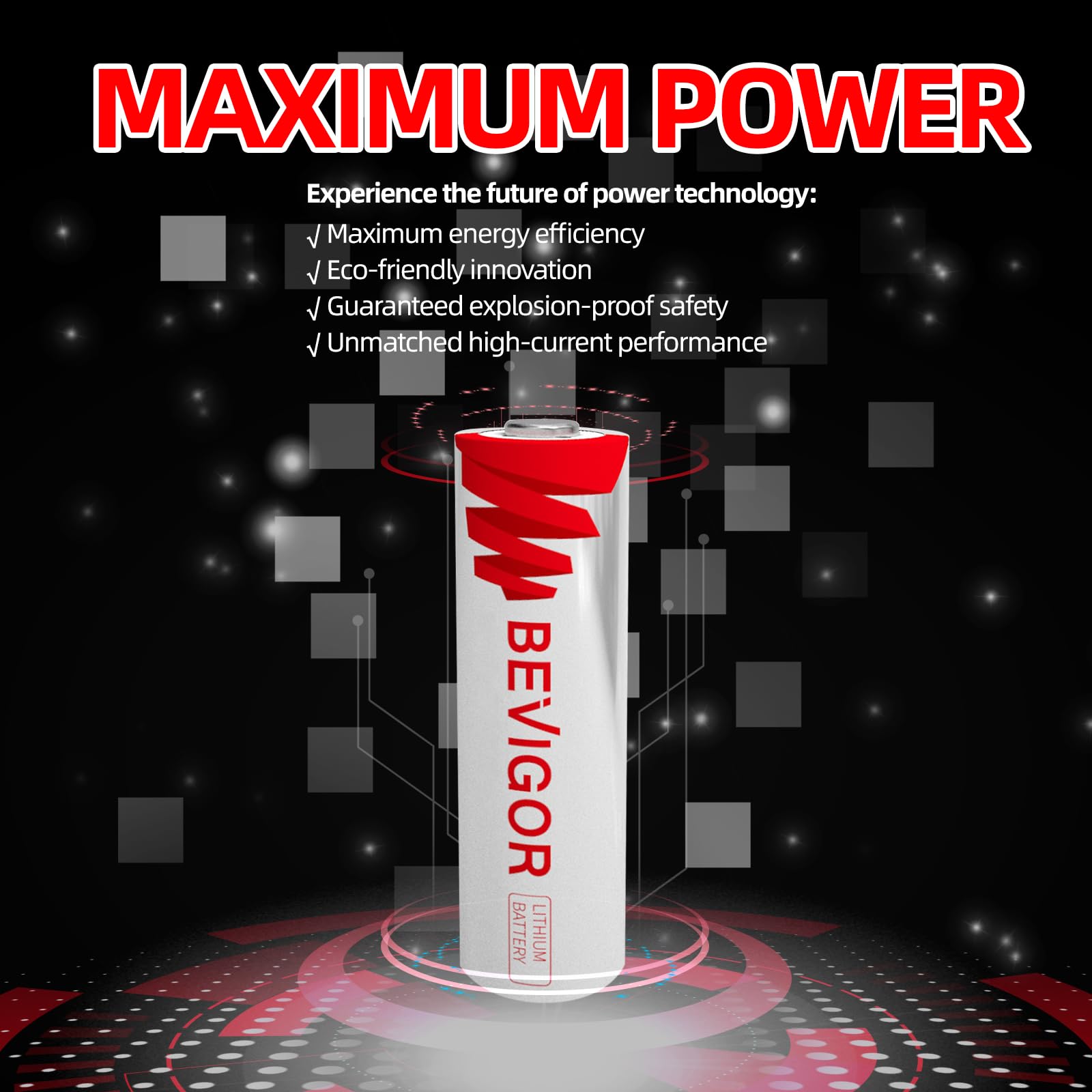 BEVIGOR Lithium Batteries AA Size, AA Battery 8 Pack, Double A Batteries, 1.5V Lithium Iron AA Batteries, Longer Lasting Double A Battery for Flashlight, Toys, Remote Control【Non-Rechargeable】