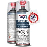 SprayMax 2K Topcoat Hot Rod Satin Black | 2K Satin Black Spray Paint | Automotive Paint for Cars, Metal &amp; Plastic | Semi-Gloss Finish | Chemical &amp; Weather Resistant | Professional Grade | 12 oz
