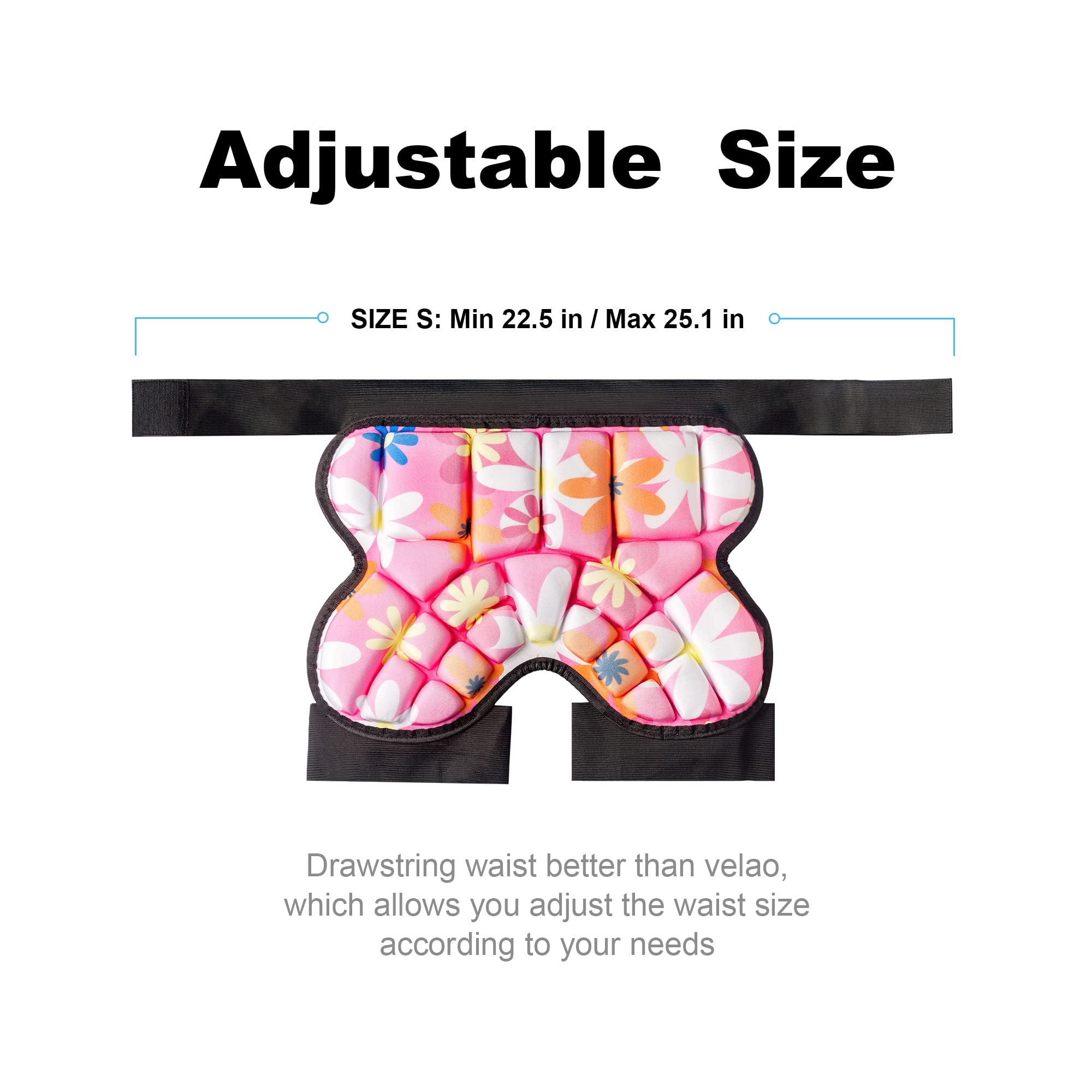Butt Pads for Skating, 25 mm Thick Bum Protector for Kids (3-7 Years Old) Lightweight, Anti Slip Snowboard Padded Pants, Hip Pads for Ice Skating Ski Skiing Skateboarding Cycling