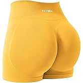TAYOEA Women's Workout Shorts with Tummy Control & Butt Scrunch for Gym Seamless Yoga Shorts Sports Spandex Biker Shorts