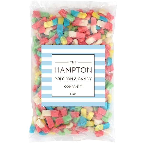THE HAMPTON CANDY COMPANY TINY BABY ASSORTED GUMMY WORMS, 1LB BULK BAG