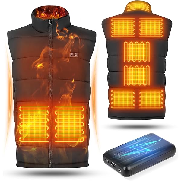 Men Heated Vest Electric Adjustable Temperature Control Thermal Jacket - View #7
