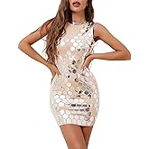 Women's Sexy Elegant Sequin Rhinestone V Neck Sparkle Party Club Night Evening Dresses