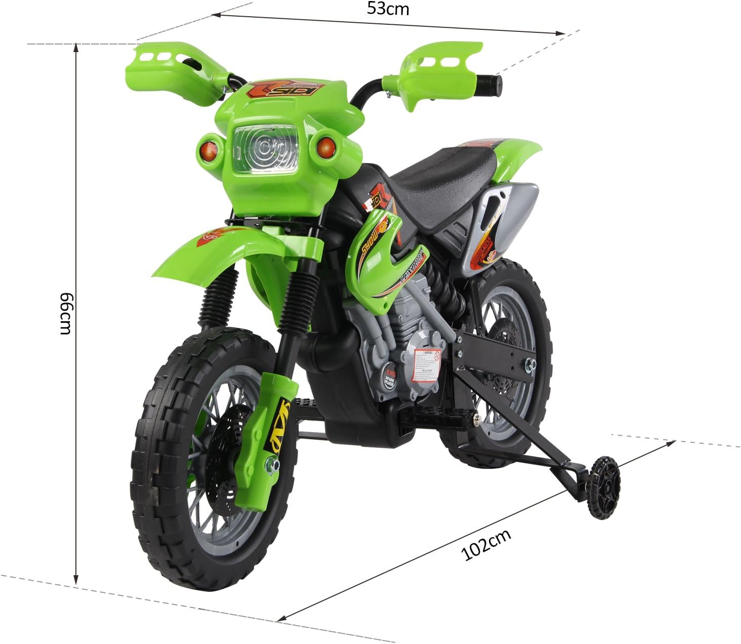HOMCOM 6V Kids Child Electric Motorbike Ride on Motorcycle Scooter Children Toy Gift for 3-6 Years (Green) - Image 3