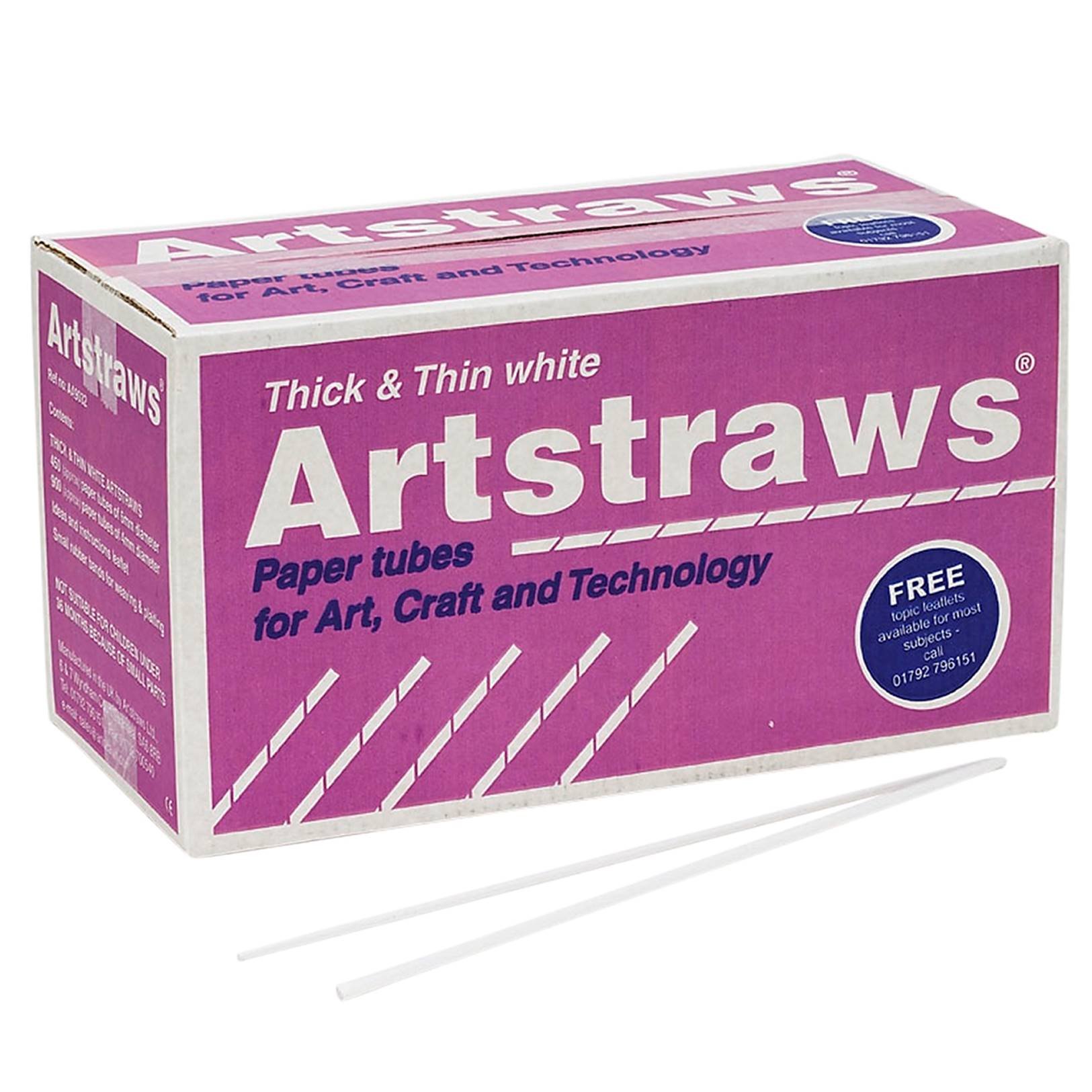 Artstraws School Pack Thin and Thick, Pack of 900 and 450, White