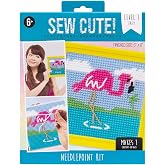 American Crafts Colorbok Sew Cute! Needlepoint Kit-Flamingo