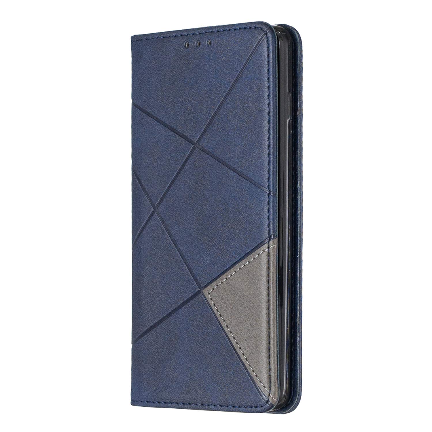 Nokia 2.4 Phone Case, Shockproof Flip Cover Splicing Premium PU Leather Wallet Case Folio Soft TPU Bumper Protective Cover for Nokia 2.4 with Card Holder iD Slots Magnetic Closure Kickstand, Blue