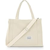 UERRUAM Corduroy Tote Bag for Women Work Crossbody Purse for Everyday,College,Travel,Lightweight Handbag Adjustable Strap