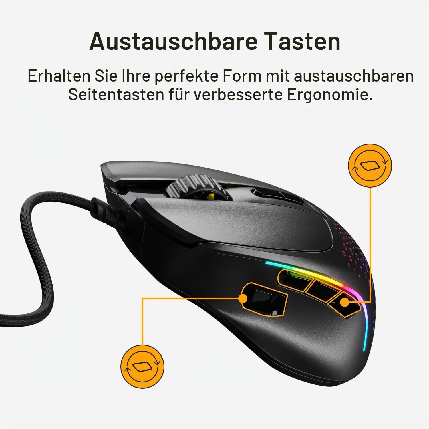 GLORIOUS Model I 2 Kabelgebundene Gaming-Maus, 66g 9 Makro-Tasten Schwarz 5