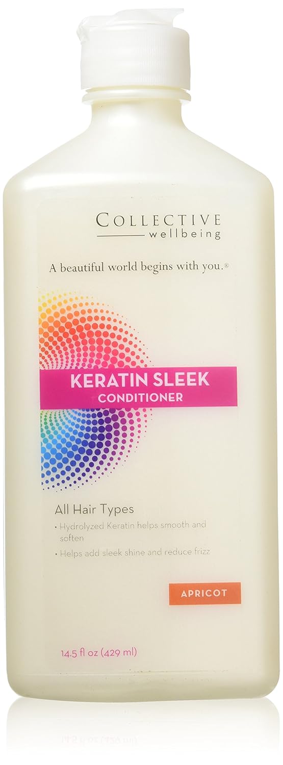Collective Wellbeing Conditioner, Apricot, Keratin Sleek, 14.5 Fluid Ounce