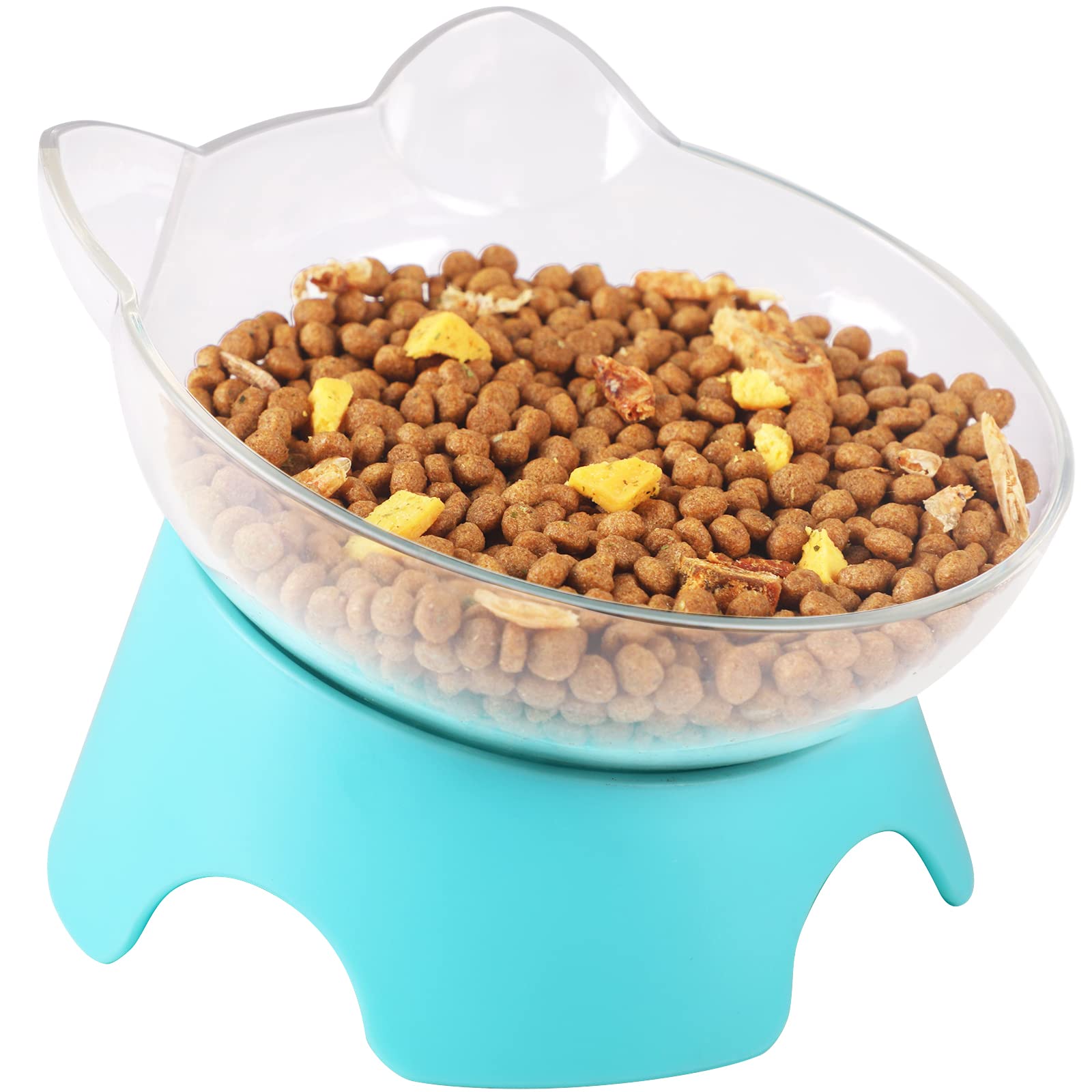 Photo 1 of *MINOR DAMAGE - USED*
MILIFUN Raised Cat Food Bowls with Stand, Dishes for Food or Water, Tilted Bowl, Pet Dish with Stand (Arcuation-Bule)